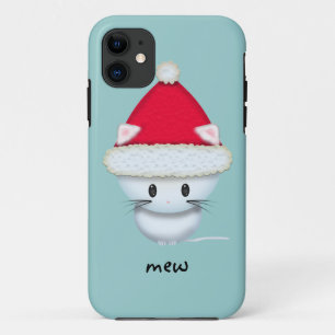 Coque iPhone 11 Joli petit chaton blanc avec un chapeau de Père No