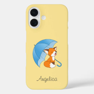 Coques iPhone 16 Joli Petit Renard dormant sous parapluie
