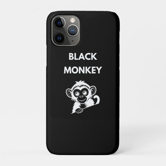 Coques Case-Mate iPhone Joli Petit Singe Noir (Dos)