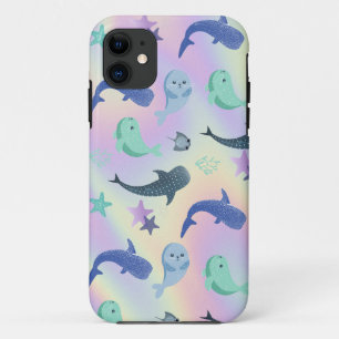 Case-Mate iPhone Case Joli phoque de poisson Ray Whale sur gradient Rain