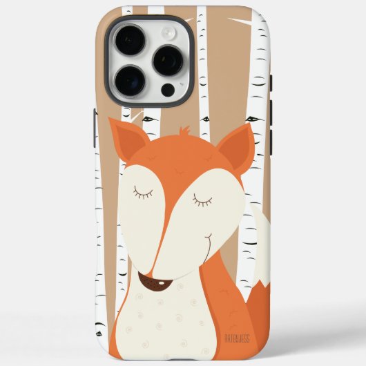 Coques Case-Mate iPhone Joli renard rouge boisé Birch Trees (Verso)