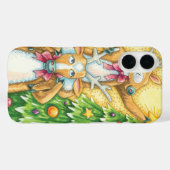 Coques Case-Mate iPhone Joli renne de Noël avec l'étoile de l'arbre de Noë (Verso (horizontal))