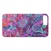 Coques Case-Mate iPhone Joli rose abstrait et Aqua Paisley (Dos (Horizontal))