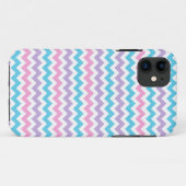 Coques Case-Mate iPhone Joli Rose, Mauve, Turquoise, Chevrons Blancs (Dos (Horizontal))