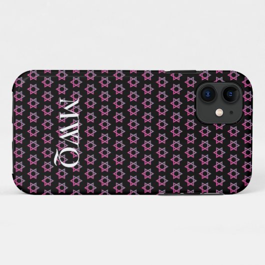 Coques Case-Mate iPhone Joli rose pourpre | Monogramme | STAR DE DAVID Ott (Dos (Horizontal))