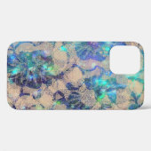 Coques Case-Mate iPhone Joli Roses de dentelle bleue (Verso (horizontal))