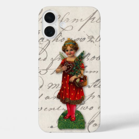Coques Case-Mate iPhone Joli rouge Noël fille Angel Victorian (Verso)