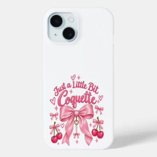 Coque Pour iPhone 15 Joli Ruban Coquette Rose Féminin Esthétique