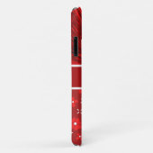Coques Case-Mate iPhone Joli satin rouge n Fleurs Monogramme (Dos/Droite)