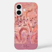 Coques Case-Mate iPhone Joli Saumon Fleurs Roses Marbre (Verso)