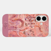 Coques Case-Mate iPhone Joli Saumon Fleurs Roses Marbre (Verso (horizontal))