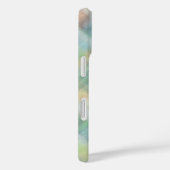 Coques Case-Mate iPhone Joli script monogramme plaid turquoise jaune gris  (Verso / Droite)