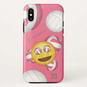Coque iPhone X joli sourire personnalisé filles émoji volley