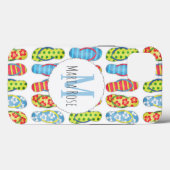 Coques Case-Mate iPhone Joli tongs colorés Motif Monogramme (Verso (horizontal))
