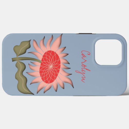 Coques Case-Mate iPhone Joli tournesol 3D rose rétro (Verso (horizontal))