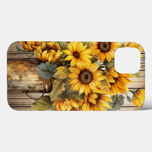 Coques Case-Mate iPhone Joli Tournesol Rustique Fleur Florale (Verso (horizontal))