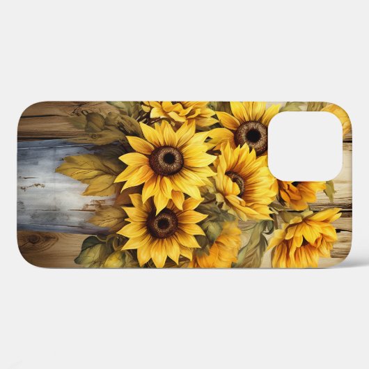 Coques Case-Mate iPhone Joli Tournesol Rustique Fleur Florale (Verso (horizontal))