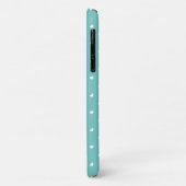Coques Case-Mate iPhone Joli Turquoise et Coeurs Blancs Motif Monogramme (Dos/Gauche)