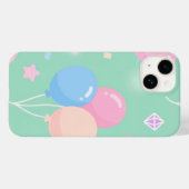 Coques Case-Mate iPhone Joli vert pastel avec ballons (Verso (horizontal))