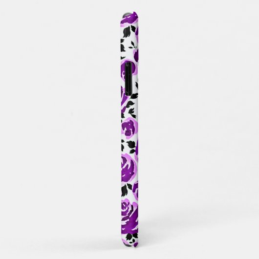 Coques Case-Mate iPhone Joli violet blanc rose motif (Dos/Droite)