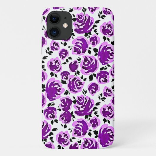 Coques Case-Mate iPhone Joli violet blanc rose motif (Dos)