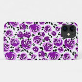 Coques Case-Mate iPhone Joli violet blanc rose motif (Dos (Horizontal))