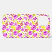 Coques Case-Mate iPhone Joli violet jaune rose motif (Verso (horizontal))