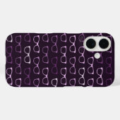 Coques Case-Mate iPhone Joli violet Nerdy Hipster Eyeglasses Motif (Verso (horizontal))