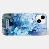 Coques Case-Mate iPhone Jolie aquarelle bleue Hydrangea Nom Modèle (Verso (horizontal))