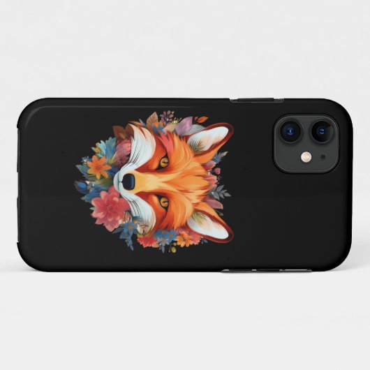 Coques Case-Mate iPhone Jolie aquarelle Fleur Fox (Dos (Horizontal))