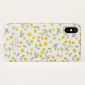 Coques Case-Mate iPhone Jolie aquarelle jaune fleurit Motif (Dos (Horizontal))