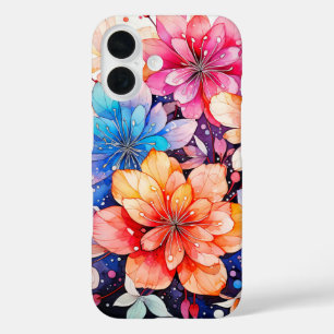 Coques iPhone 16 Jolie Art Floral Rétro Coloré