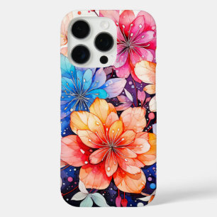Coques iPhone 16 Pro Jolie Art Floral Rétro Coloré