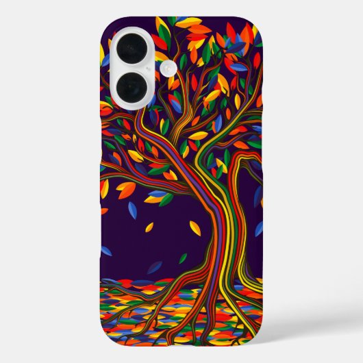 Coques Case-Mate iPhone Jolie automne Arbre arc-en-ciel violet automne Tha (Verso)