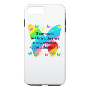 COQUES POUR iPhone JOLIE BUTTERFLY 2 CORINTHIANS 5:17 CONCEPTION