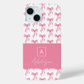 Coques Case-Mate iPhone Jolie coquette Monogramme Bow rose (Verso)