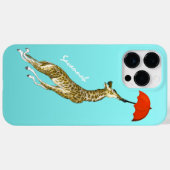 Coques Case-Mate iPhone Jolie couleur Aqua Flying Giraffe Parapluie rouge (Verso (horizontal))