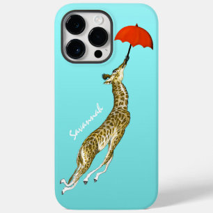 Coques Pour iPhone Jolie couleur Aqua Flying Giraffe Parapluie rouge