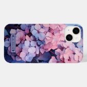 Coques Case-Mate iPhone Jolie couleur pourpre Aquarelle Hydrangea Nom Modè (Verso (horizontal))
