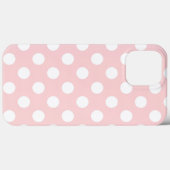 Coques Case-Mate iPhone Jolie couleur Rose avec de grands Pois blancs (Verso (horizontal))