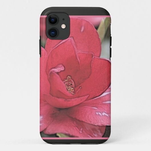 Coques Case-Mate iPhone Jolie, élégante fleur de camélia rose (Dos)