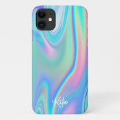 Coques Case-Mate iPhone Jolie Faux Iridescente moderne avec nom (Dos)