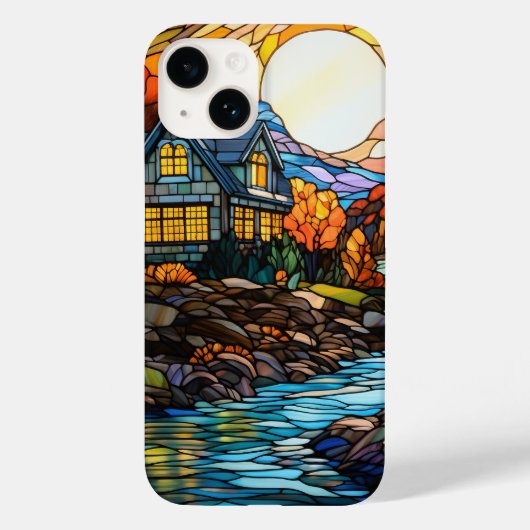 Coques Case-Mate iPhone jolie ferme en vitrail (Verso)
