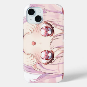 Coque Pour iPhone 15 Jolie Fille au Visage de Dessin Animé