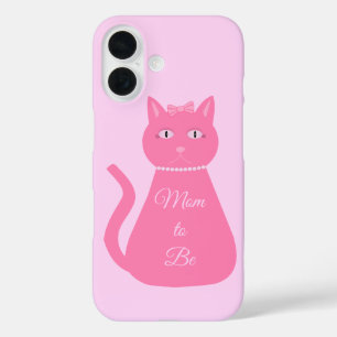 Coques iPhone 16 Jolie Fille Bébé Rose Chat Mère Personnalisée