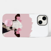 Coques Case-Mate iPhone Jolie fille Bubblegum rose soufflant vache (Verso (horizontal))