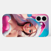 Coques Case-Mate iPhone Jolie Fille de Noël Rose 01 (Verso (horizontal))