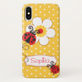 Coques Case-Mate iPhone Jolie fille ladybug nom jaune (Dos)