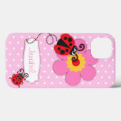Coques Case-Mate iPhone Jolie fille ladybug nom rose (Verso (horizontal))