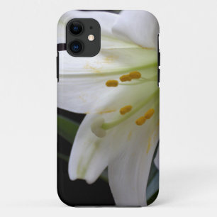 Coque Case-Mate Pour iPhone Jolie fleur de lys de Pâques blanche en noir